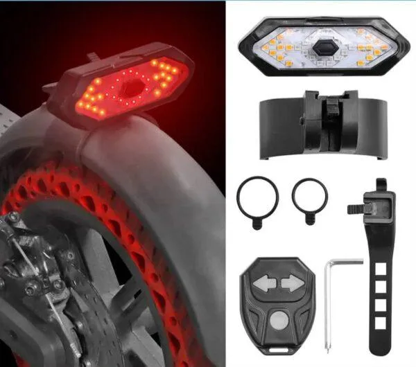 Clignotant LED ,feu arrière avec télécommande sans fil, pour trottinette électrique – Image 8