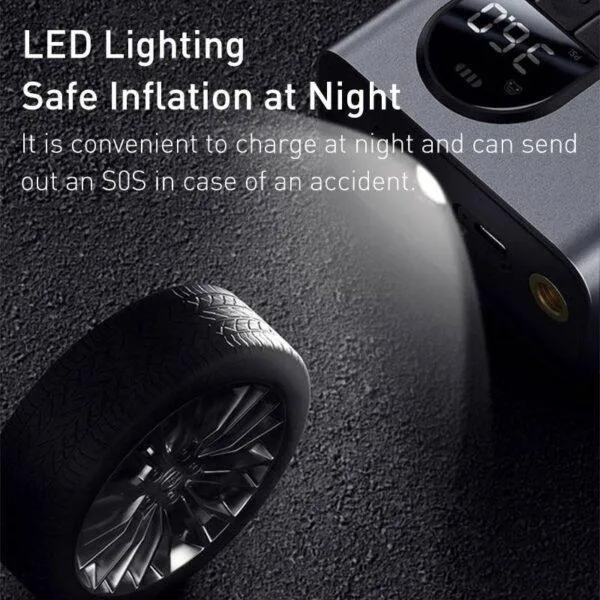Baseus – Pompe À Air Électrique Sans Fil, Gonfleur Avec Lampe LED, Compresseur D'Air, Pour Trottinette électrique – Image 2
