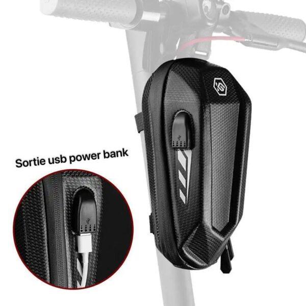 Sac avant de trottinette à coque rigide étanche, sortie usb , haute luminosité, motif de coulée, – Image 2