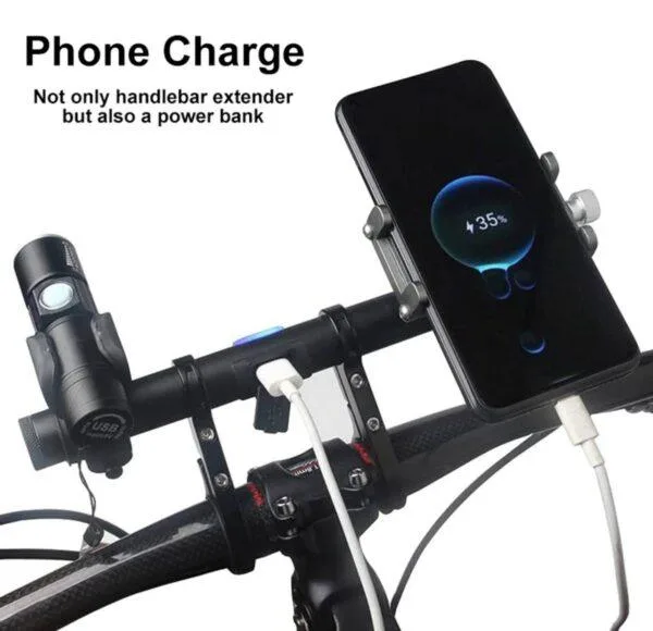 Extension de guidon USB, PowerBank, avec 2 batteries lithuim rechargeable pour trottinette électrique, Vélo, Moto