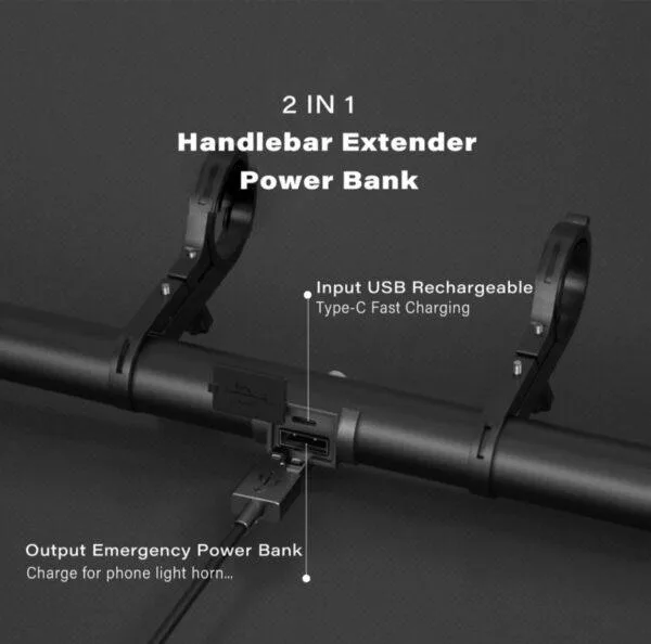 Extension de guidon USB, PowerBank, avec 2 batteries lithuim rechargeable pour trottinette électrique, Vélo, Moto – Image 6