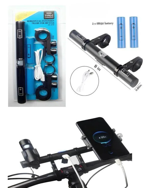 Extension de guidon USB, PowerBank, avec 2 batteries lithuim rechargeable pour trottinette électrique, Vélo, Moto – Image 10