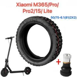 Pneu tout-terrain en caoutchouc de 8 pouces 50/75-6.1(81/2X2) pour trottinette électrique Xiaomi M365/Pro/Pro2/1S/ Lite