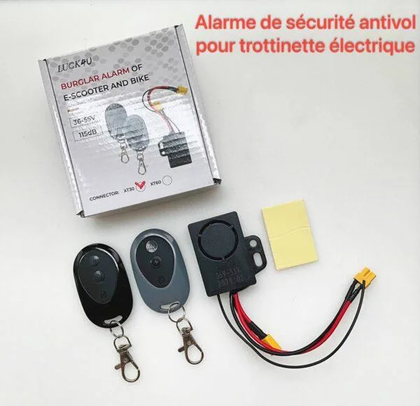 Alarme de sécurité antivol 36-55V 115db, XT30 pour trottinette électrique – Image 4