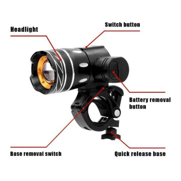 Lampe LED étanche avec guidon pour enfants ,éclairage frontal réglable, charge USB pour trottinette électrique – Image 5