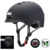 Casque noir éclairage Avant et arrière pour trottinette électrique